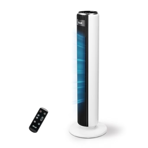LEVOIT Silent Column Fan, 5 Speeds 4 Wind Modes, Remote Control, 12H Timer, 90 Degree Oscillating with 7 m/s, 33 W Economy, with Standby Mode Stand Fan 92 cm