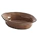 Rachael Ray Cucina Stoneware 12-Ounce Oval Au Gratin, Mushroom Brown