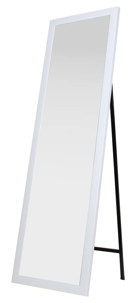 King Home King Collection S1710537 Floor Mirror with Frame, White, 40 x 150 H