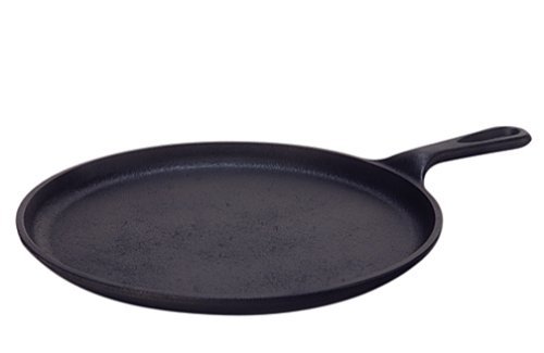 Vintage Gourmet Pre-Seasoned Cast Iron Round Griddle Crepe Frying Pan