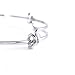 Yumei Jewelry Rhodium Plated Adjustable Wire Blank Bangle Bracelet for Womens DIY Jewelry Making,2.4 Inch