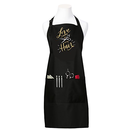 Black With 3 Pockets Love Is In The Hair Stylist Apron Aprons