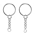 Key Chain, 120 Pcs Nickel Plated Key Chains with Extended Open Jump Rings, Size of 1inch/25mm
