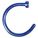 Body Candy Stainless Steel Blue Nose Hoop 18 Gauge 5/16