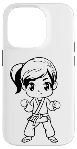 Cartoon Karate Girl Shotokan Dojo Case for iPhone 14 Pro