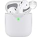 PodSkinz AirPods 2 & 1 Case [Front LED Visible] Protective Silicone Cover and Skin Compatible with Apple AirPods (Without Carabiner, White) primary