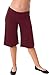 Jinson Women's Maternity Shorts Wide/Straight Comfortable Knee Capri Lounge Pregnancy Pants Wine Red L