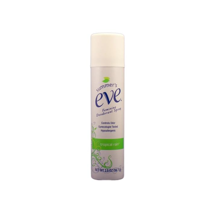 Summer's Eve Feminine Deodorant Spray, Tropical Rain Scent, 2 Oz (Lot of 4)