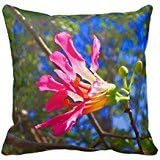 Allforyou 18 X 18 Twin Sides Bedding Pillow Case Home Decoration Square Decorative Cushion Cover Pillowcase Pink Orchid Tree Flower Against Leaves Throw Pillowcase