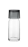 Bormioli Rocco Aquaria Bedside Carafe with Tumbler, 27-1/2-Ounce, Gift Boxed, Grey