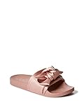 GUESS Factory Women's Amora Satin Bow Slide Sandals