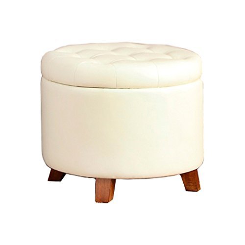 Poundex PU Ottoman with Storage, White