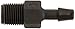 Eldon James A2-3BN Black Nylon Adapter Fitting, 1/8-27 NPT to 3/16