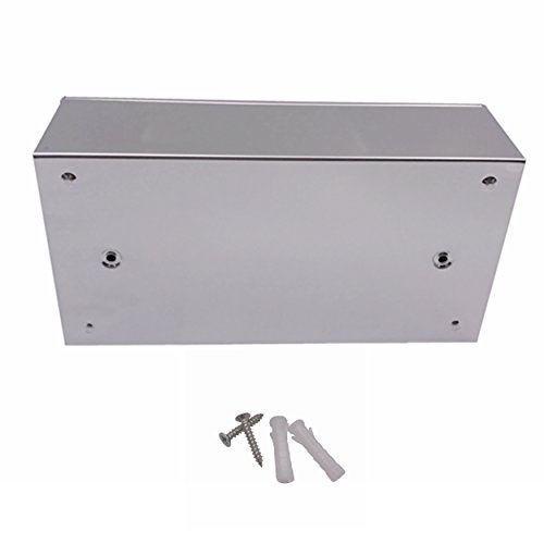 M2cbridge Metal Facial Tissue Box Cover Holder Lay On or Wall Mounted, Polished 18/8 Stainless Steel (Rectangle)