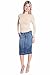 ESTEEZ Knee Length Stretch Denim Jean Pencil Skirt with Pockets for Women - Montreal