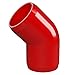 FORMUFIT 1-1/4” 45 Degree Furniture Grade PVC Fitting in Red, Made in USA, UV-Resistant, Impact-Proof, 1.660” Actual Socket Diameter (Pack of 4) - F11445E-RD-4