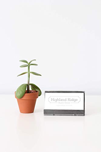 Modern Metal Business Card Holder for Desk | modern desk decor office desk organizer rustic industrial office desk accessories for men - Thumbnail 2