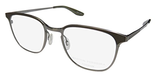 Barton Perreira Sprinter Mens Designer Full-rim Titanium Allergy Free Japan Eyeglasses/Eyeglass Frame (50-20-148, Pewter/Brown Pattern)