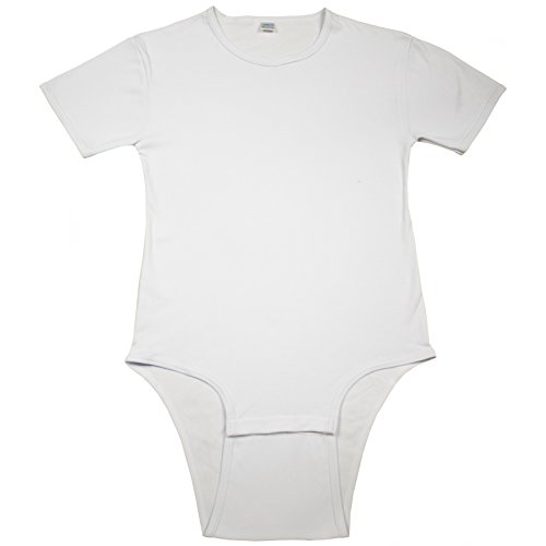 Adult Bodysuit Diapering T-Shirt by Leakmaster, 2X-Large, White