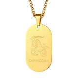 Black Dogtag Necklace Zodiac Constellation