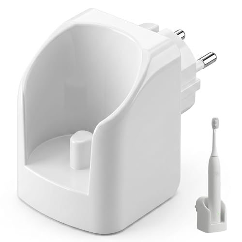 Cargador de Pared inalámbrico Blanco, Base de Carga EU para Cepillo eléctrico Compatible con Oral-B Braun, Vitality, Pro, Genius X, iO3, iO4, iO5, iO6, Cargador sin Cable