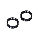 D&M Jewelry Pair/2 Pairs Black Thin Silicone Flexible Ear Skin Hollow Tunnels Plugs Earlets Piercing 8g-1