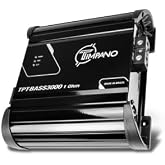 Timpano Mono 3000 Watts Subwoofer Car Audio Amplifier TPT-BASS3000 1 Ohm &ndash; 12 Volts 3K Monoblock Class D Car Amp, Built-in Crossover &amp; Bass Boost with Smart Fans