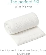 Clair de Lune Soft Cotton Cellular Shawl Baby Blanket 70x90cm White view 2