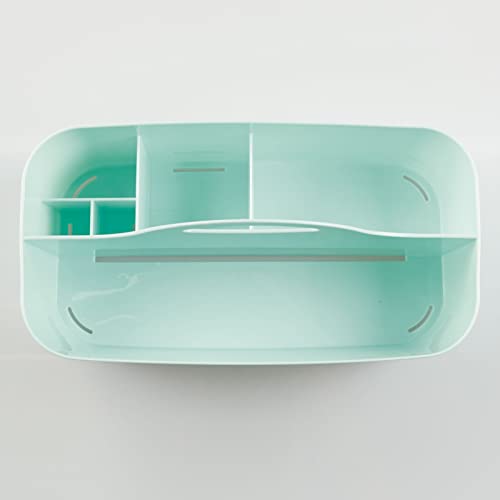 mDesign Plastic Portable Nursery Storage Organizer Caddy Tote Divided