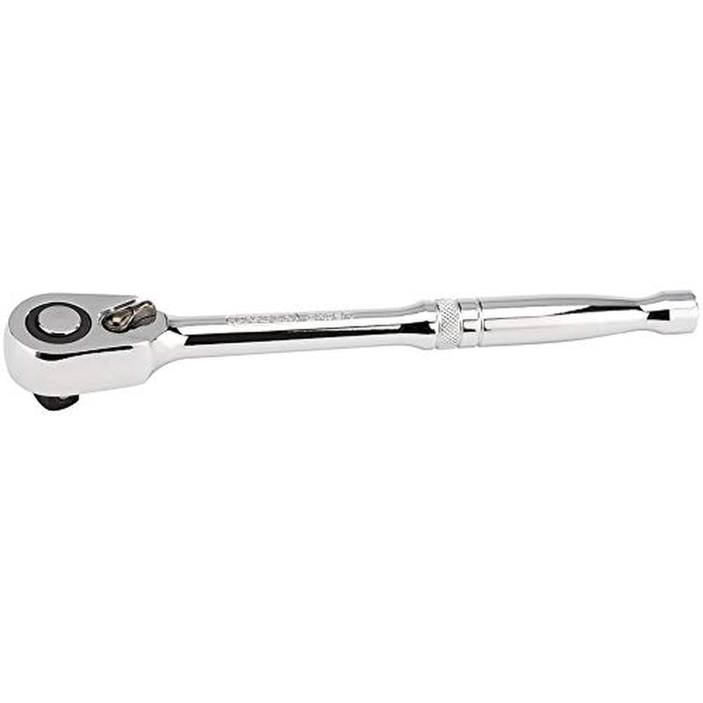 Draper 26507 1/2-Inch Square Drive 72 Tooth Reversible Ratchet with Solid Handle, Silver