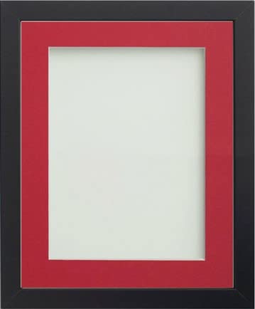 Frame Company Allington Black Photo Frame with Red Mount, 7x5 for 6x4 inch, fitted with perspex
