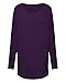 ZANZEA Women's Off The Shoulder Batwing Tops Casual Loose Oversized Tshirts Long Sleeve Fall Pullover Sweater Tops Purple M