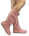 Wells Collection Womens Boots Soft Slouchy Flat to Low Heel Under Knee High