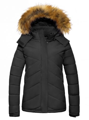 Wantdo Ski Jackets for Women Waterproof Thick Winter Snow Coat Black 2XL at Amazon