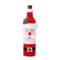 qsbai Christmas Party Knit Snowman Santa Claus Bottle Cover Gift Wrap Table Wine Decor - Santa Claus