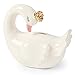 Mud Pie Sculpted Ceramic Swan Bank Nursery Decor, White/Grey