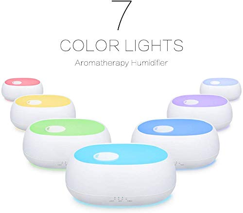 Gocheer 1000ml Humidifier Essential Oil Diffusers Ultrasonic Aromatherapy Diffuser,Timer, Waterless Auto off with Cool Mist and 7 Colour Changing LED Lights Aroma Diffuser