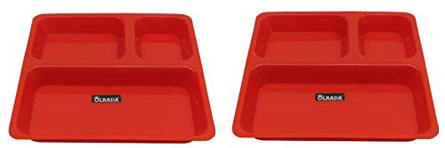 Olrada Kids Partition Plate 2Pcs Set (Micro-Safe) Red