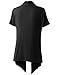 AMORE ALLFY Women's Soft Drape Cardigan Short Sleeve Black XX-Large
