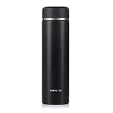 URBANE O2 Insulated Water Bottle,Leakproof 18/8 Stainless Steel Insulated Mug Keep Coffee Hot or Cold for hours，17 Ounce(Black A)
