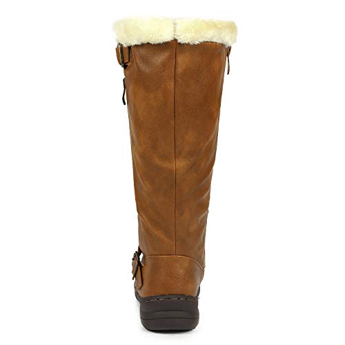 DREAM PAIRS Women's Winter Fully Fur Lined Zipper Closure Snow Knee
