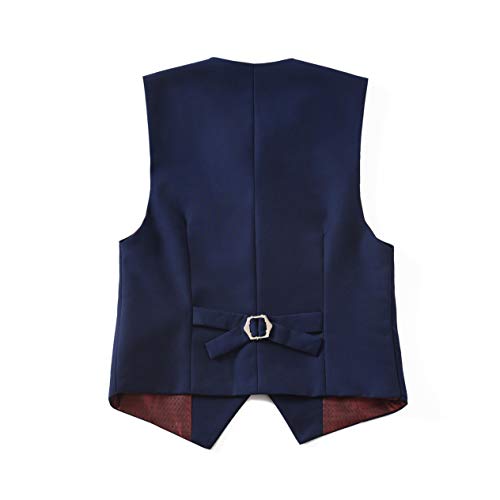 Suit for Boys Slim Fit Kids Suits with Vest Pants Shirt and Tie for Wedding Navy Blue Size 2T