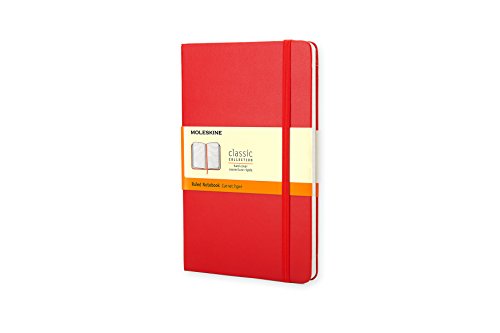Moleskine Classic Notebook, Large, Ruled, Red, Hard Cover (5 x 8.25) (Classic Notebooks)
