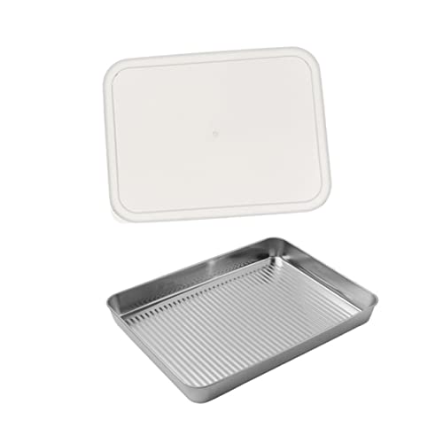 ELAYARD Multi Function Stainless Steel Baking Pan with Cover Professional Reusable Bakeware for Cakes Pizzas and More Kitchen Baking Tray for Consistent Results