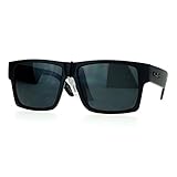 KUSH Sunglasses Square Retangular Matte Black Frame Super Dark Black Lens