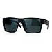 KUSH Sunglasses Square Retangular Matte Black Frame Super Dark Black Lens