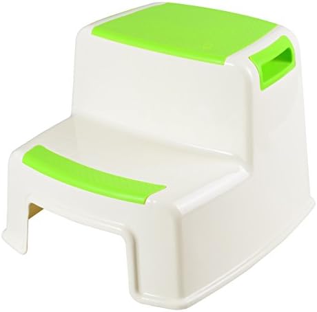 Ripple Stream 2 Step Safty Stool for Toddler Baby Potty Training, 250-Pound Capacity, Premium Child Stepping Stool with Anti-Slip, Textured Surface (green)