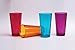 Circleware Pulse Set of 4-17 oz Tall Ice Tea Drinking Glasses, Aqua Fuchsia, Orange, Purple, Glassware for Water, Juice, Beer Beverage, 4pc, Colors