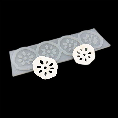 Lotus Root Flake Silicone Mold, Fondant Cake Mold, Chocolate Candy Mold,Soap Mold,Candle Molds, Crafting Jewelry Polymer Clay Mould - Thumbnail 2