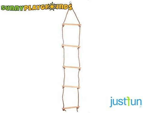 WOODEN 5-RUNGS ROPE LADDER-Outdoor and Indoor Playground Set Accessories For Kids by Sunnyplaygrounds